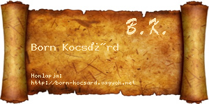 Born Kocsárd névjegykártya